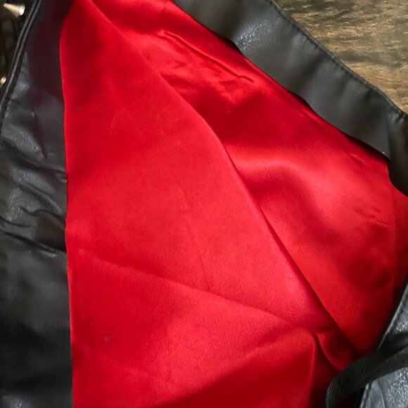 Black Faux Leather Studded One-Shoulder Dress - Picture 6 of 10